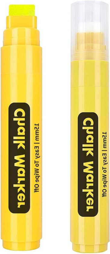 Krijt Markers - Vloeibare Pennen - Decoratie Maken - 15mm Dikke Punt - 1 Stuk - Geel