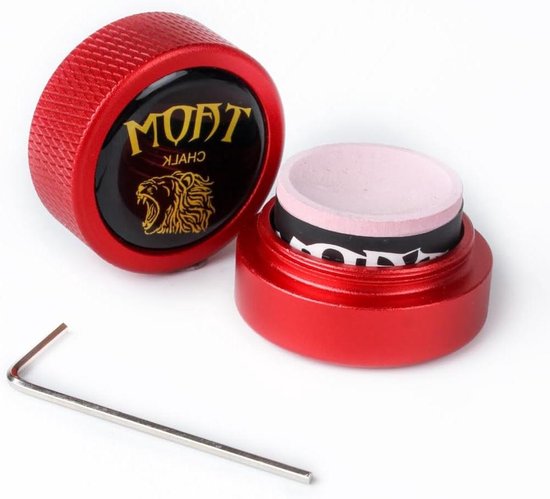 Krijthouder Biljart - Krijt Case Container - Nauwkeurige Krijt Toepassing - Ergonomisch Rond Ontwerp - 2.54 cm - Rood