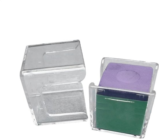 Krijthouder - Keu Krijtdoos - Biljart Accessoire - Draagbaar Acryl - 3 x 3 x 3 cm - Transparant