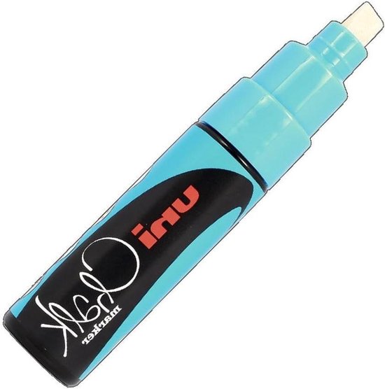 Krijtmarker - Stift Marker - Tekenen en schrijven - Afgeschuinde punt - Breed - Lichtblauw