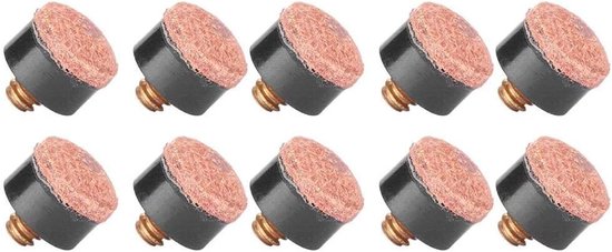 Kwalitatieve biljartkeu tips, 10 stuks, geschikt voor 10mm, 11mm, 12mm en 13mm keu, perfect voor poolbiljart