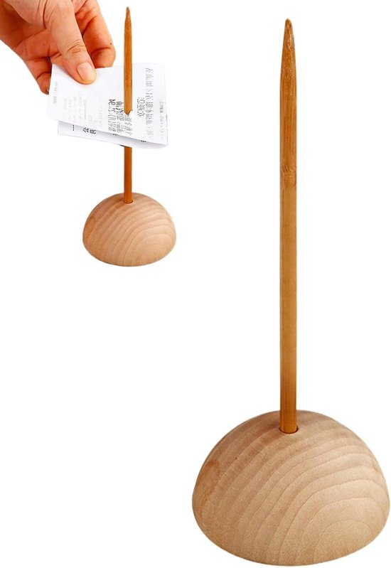 Kwitantiehouder - Bonnenhouder - Papieren Organiseren - Massief Houten Basis - 19 x 6 cm - Natuurlijk Hout