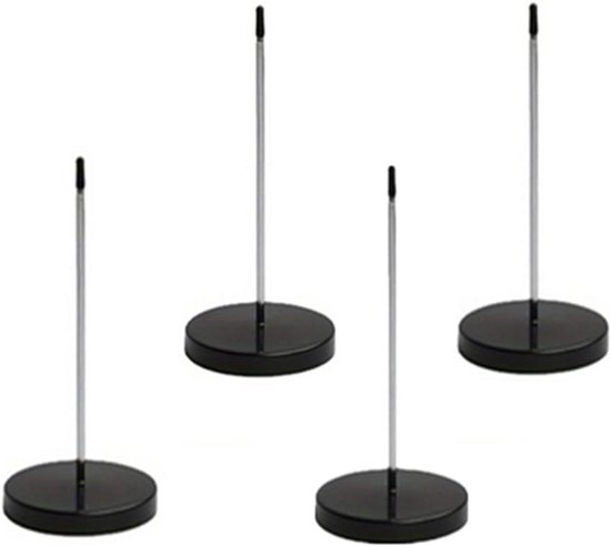 Kwitantiehouders 4 Stuks - Papieren Puntenhouder - Bestellingen Sorteren - Stabiele Ronde Basis - 14 cm Lengte - Zwart