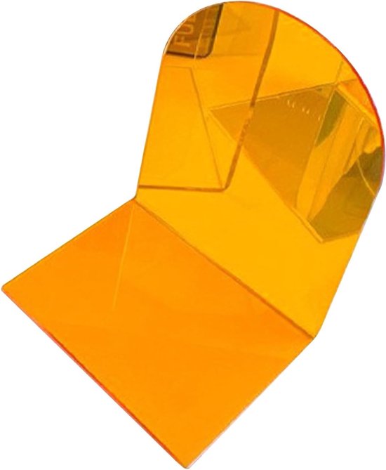 L-vormige Acrylaat Boekensteunen, Transparant en Antislip, Decoratief voor Kantoor en Studie, Set van 2, Oranje en Modern Design