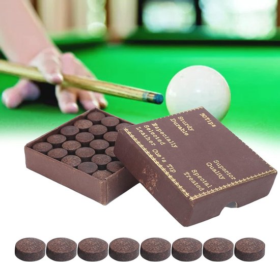 Leather Snooker Cue Tips, 11mm Maroon Soft High Density Cue Tips Kit Snooker Leather Cue Replacement Tips for Pool - ShopVlot
