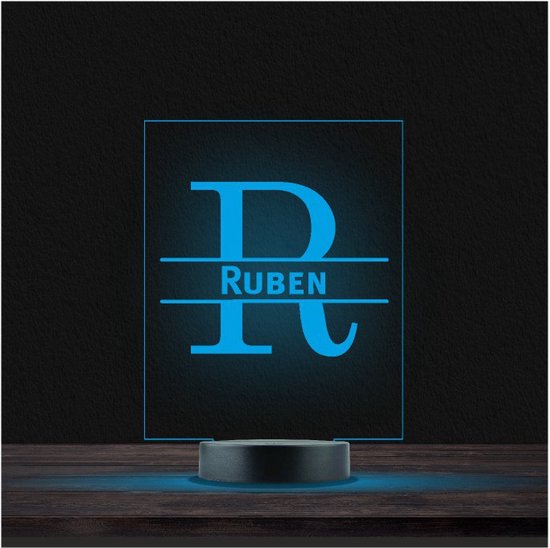 Led Lamp Met Naam - RGB 7 Kleuren - Ruben van Merkloos