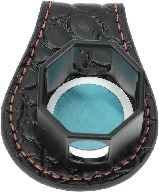 Leren Chalkhouder voor Snooker en Biljart met Octagonale Houder en Gravure, Accessoire voor Biljartspellen en Pooltafels