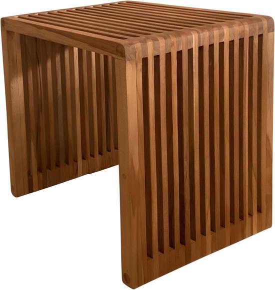 Liane Bijzettafel van Teak Hout in Bruin | Kleine Tafel voor Tuin, Balkon, Terras van Teakhout | Salontafel/Tuintafel 40,5 x 40,5 x 46 cm