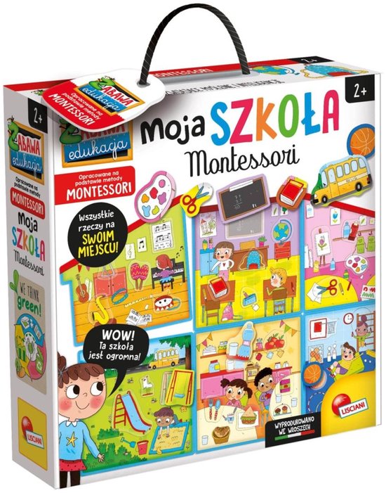 Lisciani Montessori Mijn School, kinderspel, puzzelspel, kaartspel, Montessori, 2+
