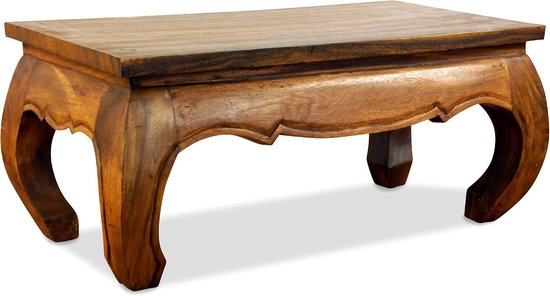 Livasia Opiumtafel uit Thailand, Bijzettafel, Nachttafeltje, duurzaam en handgemaakt, 80x40x35cm (Bruin)
