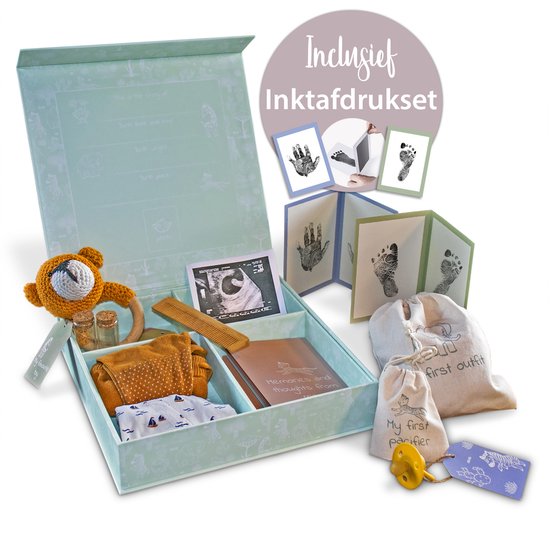 LUVION® Baby Memory Box - Herinneringsdoos - Baby Geschenkset - Kraamcadeau - Babyshower – 23 delig Cadeau - Jongen - Meisje van LUVION