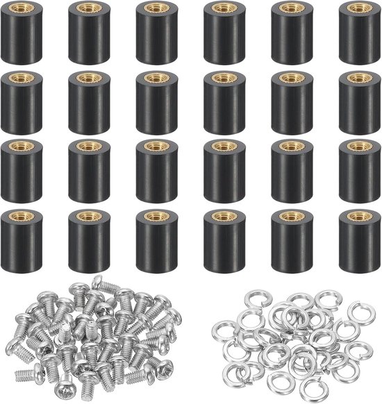 M3x10mm PCB Ondersteuning Spacer, 24 Set 10mm/0.39" Ondersteunende Hoogte PCB Standoff Isolatie Board Stand Kolom Platte Hoofd Plastic Ondersteuning voor PCB PC Board, Stijl 1