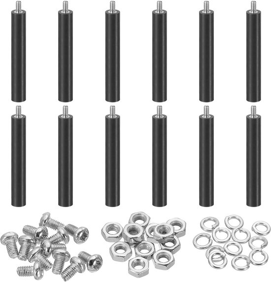 M3x50mm PCB Ondersteuning Spacer, 12 Set 50mm/1.97" Ondersteunende Hoogte PCB Standoff Isolatie Board Stand Kolom Platte Hoofd Plastic Ondersteuning voor PCB PC Board, Stijl 2