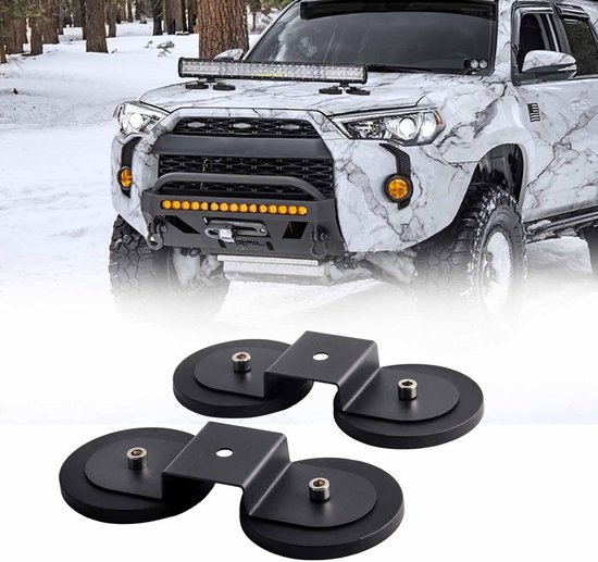 Magnetische houder 88 mm 2 stuks led-staafhouder, extreem sterke magnetische koplamphouder voor gebruik op dak, motorkap met rubberen afdichting