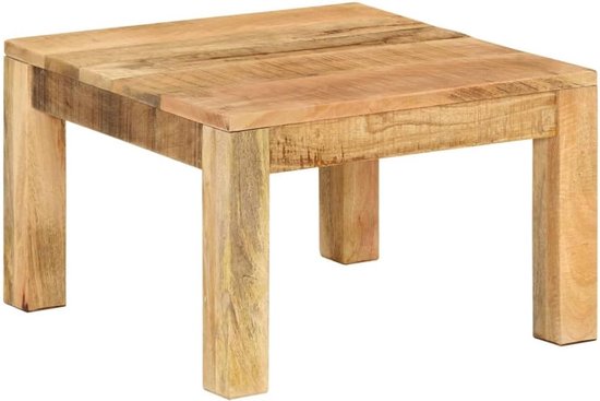 mangohout salontafel 55 x 55 x 35 cm vierkante bijzettafel landelijke stijl woonkamertafel met robuust frame stabiel tafelblad voor decoratieve artikelen eenvoudige montage