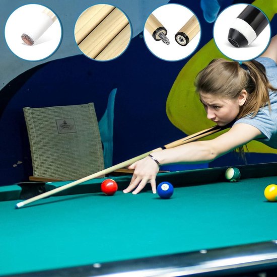 Maple Pool Keu 12mm Tips - Biljartstok Pool Cue Set - Biljart Huis Bar - Korte Snooker Cues - Kinderen Sport Accessoires van Sooair