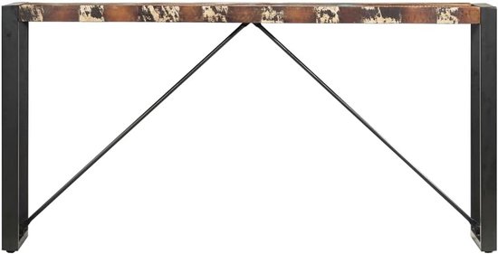 Massief houten console 150 x 35 x 76 cm, stalen poten