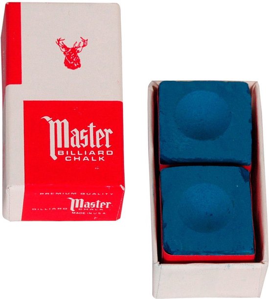 Master biljart krijt Blauw 2 stuks In een doosje
