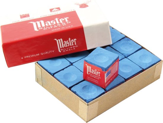 Master biljart krijt sky blue 12 stuks van Master
