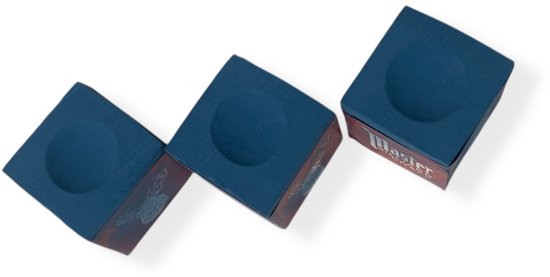 Master billiard - biljartkrijt - 3 stuks - biljart krijt - pool krijt - keu krijt - blauw van Merkloos