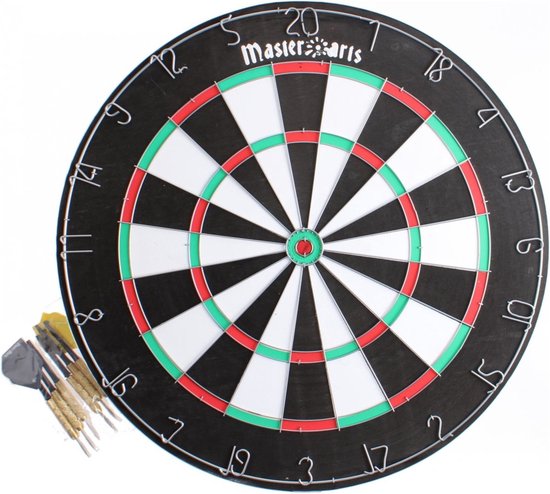 Masterdarts Dartbord Deluxe 45cm met 6 Pijlen van Master