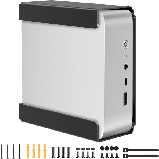Metaal Mini PC Houder Geschikt voor Beelink SER8, SER6, SER9, SER9 Pro, EQi12, EQR6 - VESA Bevestiging voor Mini-PC's, Wandmontage en Ondersteuning van Merkloos