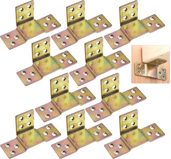 Meubel Aansluiting Scharnier Houten Balkbevestiging Railbeugels Ophanging Verbinding Fittingen Schrijnwerk Haken Bevestiging voor Bedframe Metaal 10 Sets