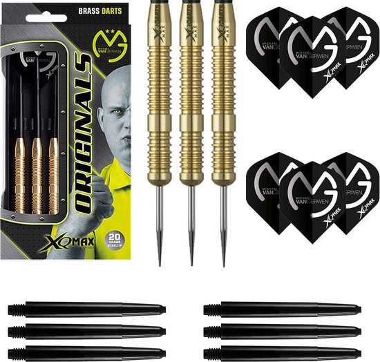 Michael van Gerwen 100% Brass 20 gram inclusief 3 sets van Gerwen darts flights en darts shafts van Michael van Gerwen.