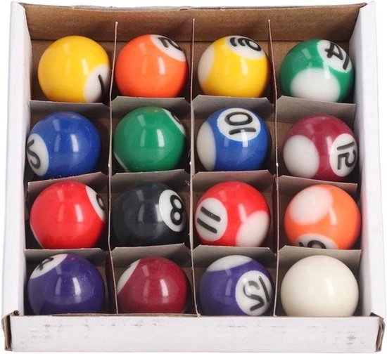 Mini-biljartballenset | Complete set met 16 ballen | Amerikaanse stijl | Harsaccessoires voor pooltafel