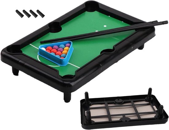 Mini Biljarttafel - Bureau Biljartspel - Familie Entertainment - Robuust PP Materiaal - 35.5 x 18.2 x 3.5 cm