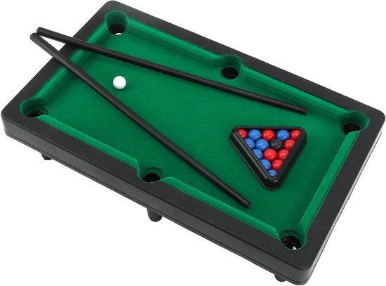 Mini Biljarttafel - Desktop Poolspel - Spelplezier Binnen - Ruimtebesparend Ontwerp - 32 x 19 x 3 cm - Groen