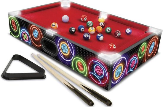 Mini Biljarttafel - Pooltafel Set - Indoor Spel - Inclusief Beschermhoes - 48.5x30x8.5 cm van Merkloos