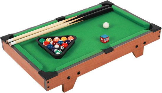 Mini Biljarttafel - Speeltafel Kinderen - Familie Entertainment - Verstelbare Hoogte - 54 x 35 cm - Groen