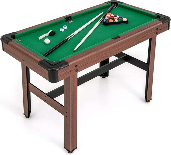 Mini biljarttafel - Tafelspel pool - Spel en plezier - Inclusief accessoires - 122 x 61 cm - Groen