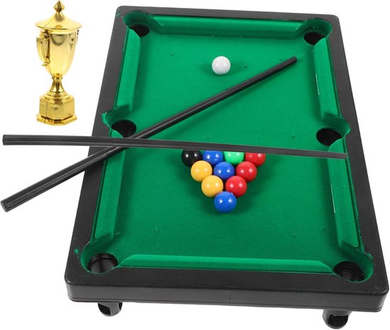 Mini Billiard Tafel - Speeltafel Spel - Kinderspel Binnen - Versterkt Coördinatie - 27.5 cm - Groen