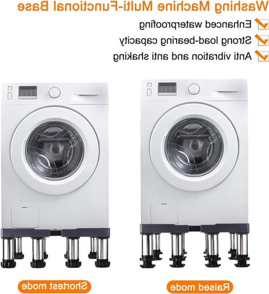 Mini Koelkast Ondersteuning met 8 Poten, Verstelbaar en Duurzaam, Geschikt voor Koelkast en Wasmachine, 14-17 cm Hoogte
