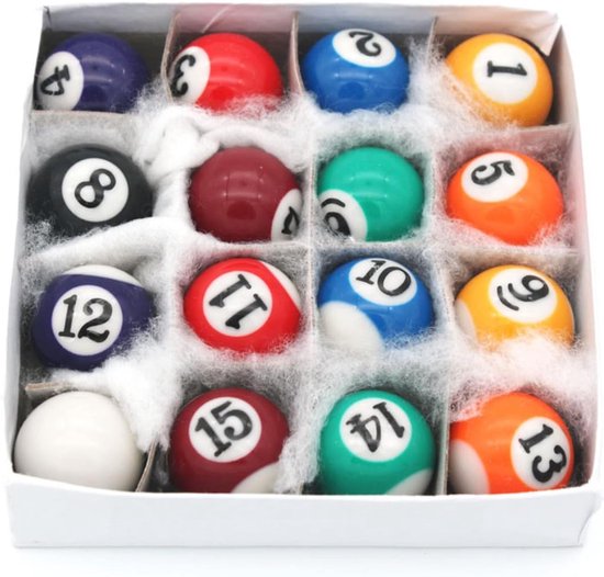 Mini pool ballen set 25mm - Phenolic hars - Duurzaam - Geschikt voor mini pooltafels - ShopVlot