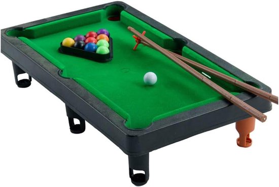 Mini Pool Tafel - Billiards Spel - Binnenshuis Spelen - Realistisch Ontwerp - 30 x 17.5 x 7 cm - Groen