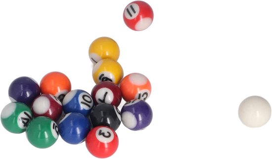 Mini Poolballen - Biljartset Hars - Spelplezier Thuis - Milieuvriendelijk Polyesterhars - 25 mm Diameter - Multicolor