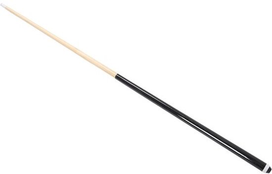 Mini poolsticks set van 2 - Voor kinderen - Tafelvervanging keuen - Praktijkspeelgoed - Zwart 1/2 split - 1,2 meter