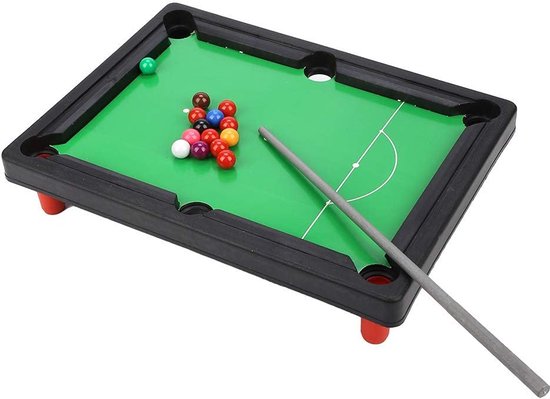 Mini pooltafel - Biljartspel kinderen - Gezinsplezier thuis - Compleet interactief speelgoed - 33 x 24 x 6.5 cm - Groen