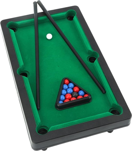Mini Pooltafel - Biljartspel Set - Compact Plezier - Duurzame Constructie - 32 x 19 cm - Groen