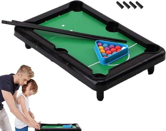 Mini Pooltafel - Biljartspel Set - Familie Entertainment - Compact Ontwerp - 60 Cm - Groen