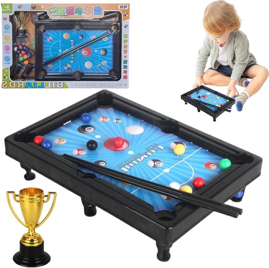Mini Pooltafel - Biljartspel Set - Familie Spel - Verbeter Coördinatie - 43 x 30 x 5 cm - Multicolor