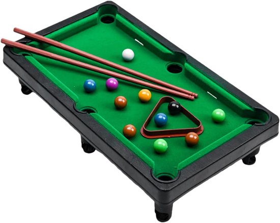 Mini Pooltafel - Bureaubiljartspel - Indoor Familie Spel - Draagbaar Compact Ontwerp - 32x30x3 cm