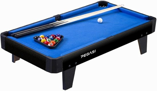 Mini Pooltafel - Compact Biljart - Indoor Spel - Inclusief Accessoires - 91x48x24cm - Zwart van Merkloos