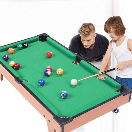 Mini Pooltafel - Kinder Biljart - Ouder-kind Spel - Draagbaar Ontwerp - 69 x 36.5 cm - Groen