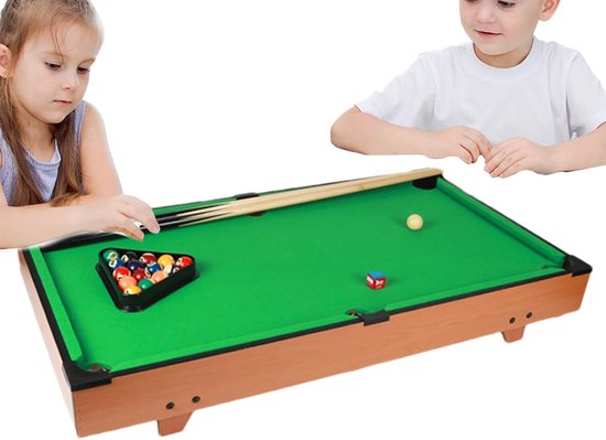 Mini Pooltafel - Kindertafel Spel - Familie Entertainment - Verstelbaar Ontwerp - 81x40x15 cm van Merkloos