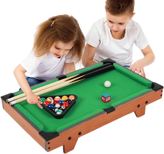 Mini Pooltafel - Kindertafel Spel - Familie Plezier - Multifunctioneel Ontwerp - 81x40x15 cm van Merkloos