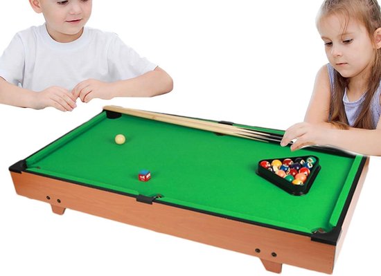 Mini pooltafel - Spel voor thuis - Gezinsinteractie stimuleren - Verstelbaar en stevig - 81 x 40 x 15 cm